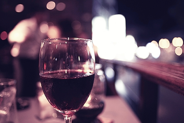 A glass of wine